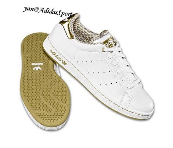 adidas stan smith blanche et or